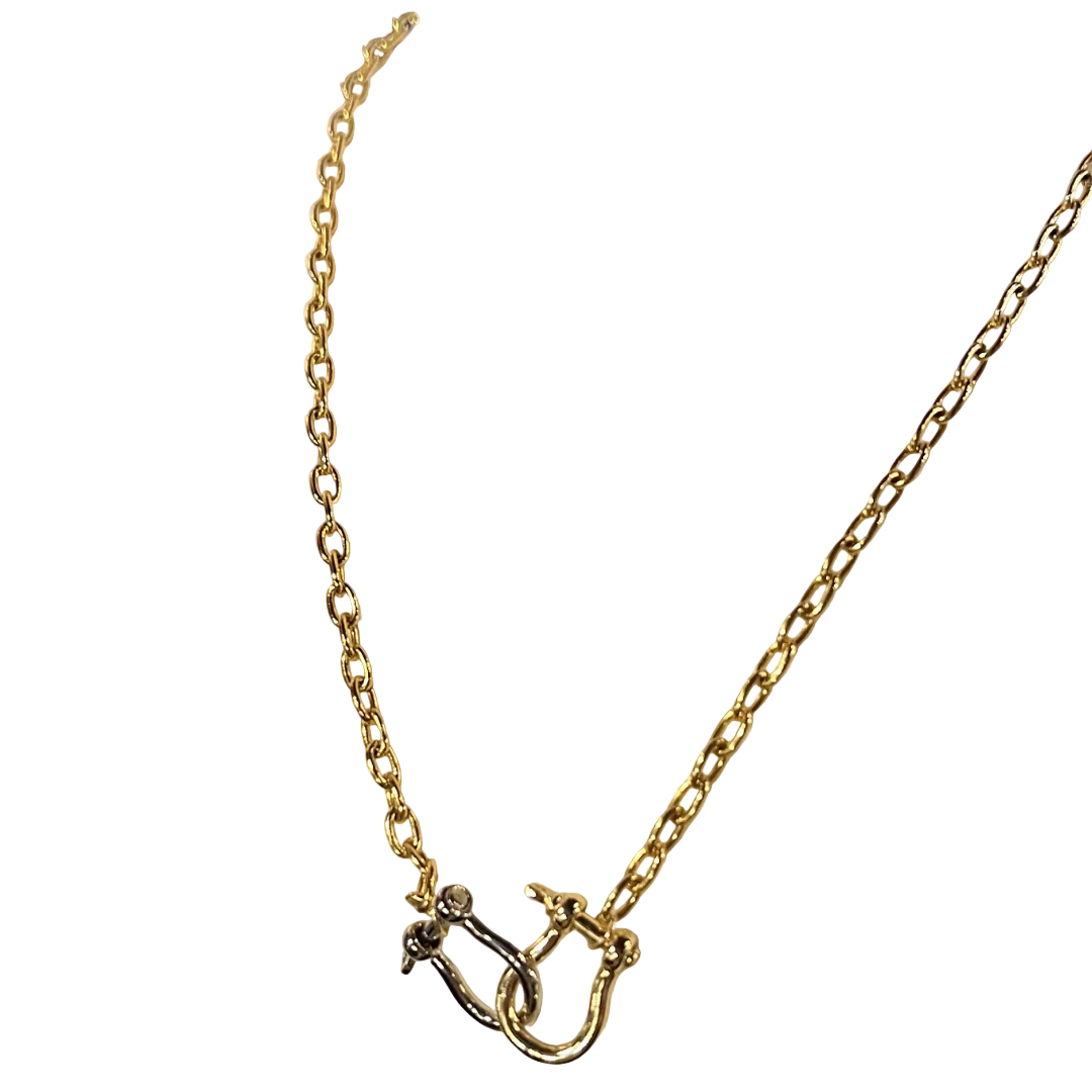 Giddy Up Rodeo Two Tone Hose Bit Shackle Necklace
