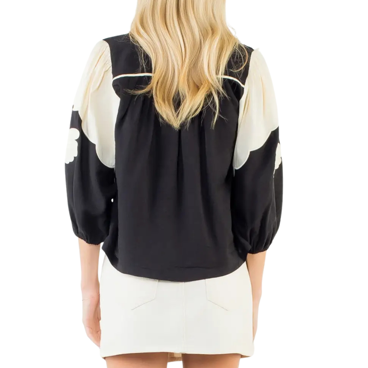 Long Sleeve Pattern Detail Top