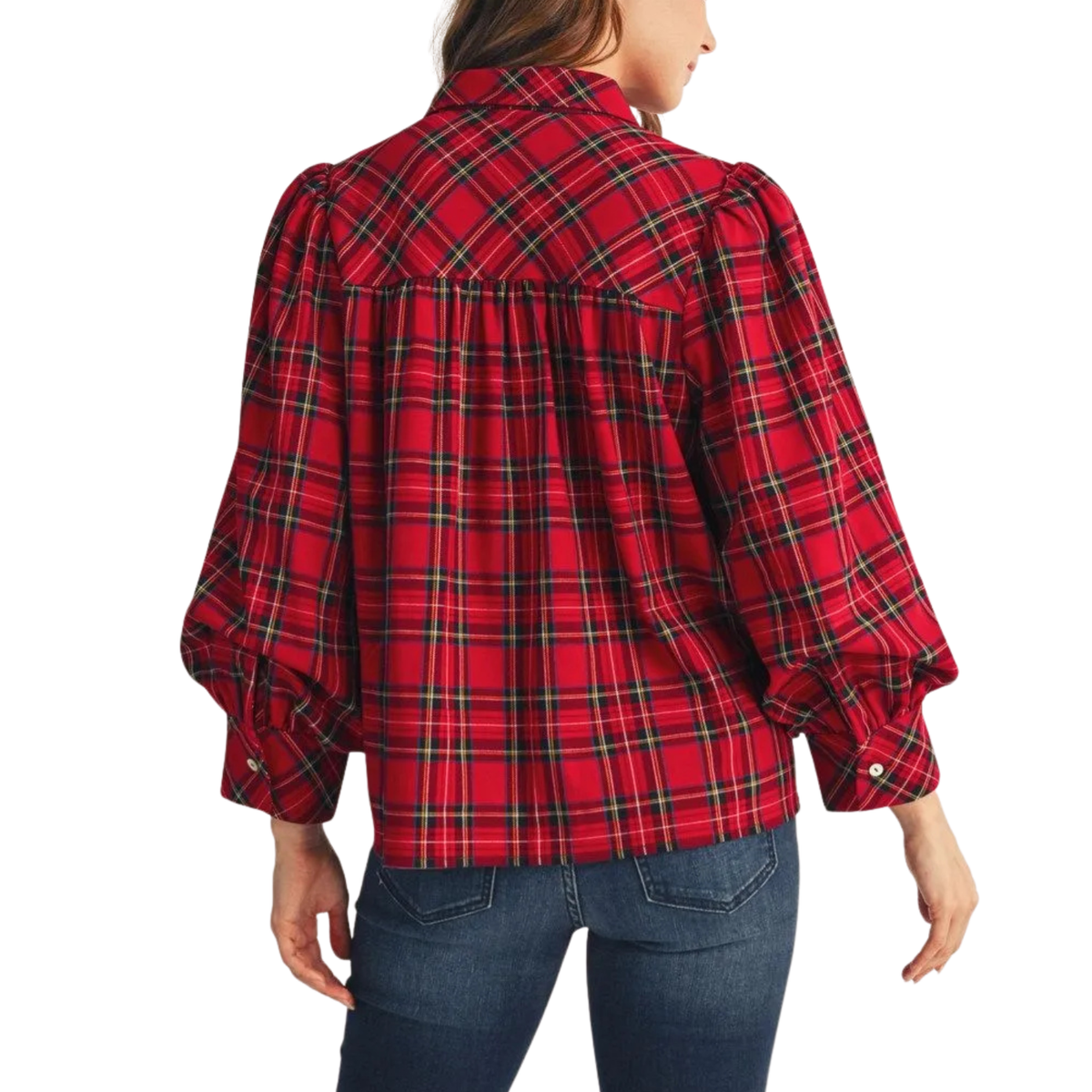 Holly Plaid Blouse - Red