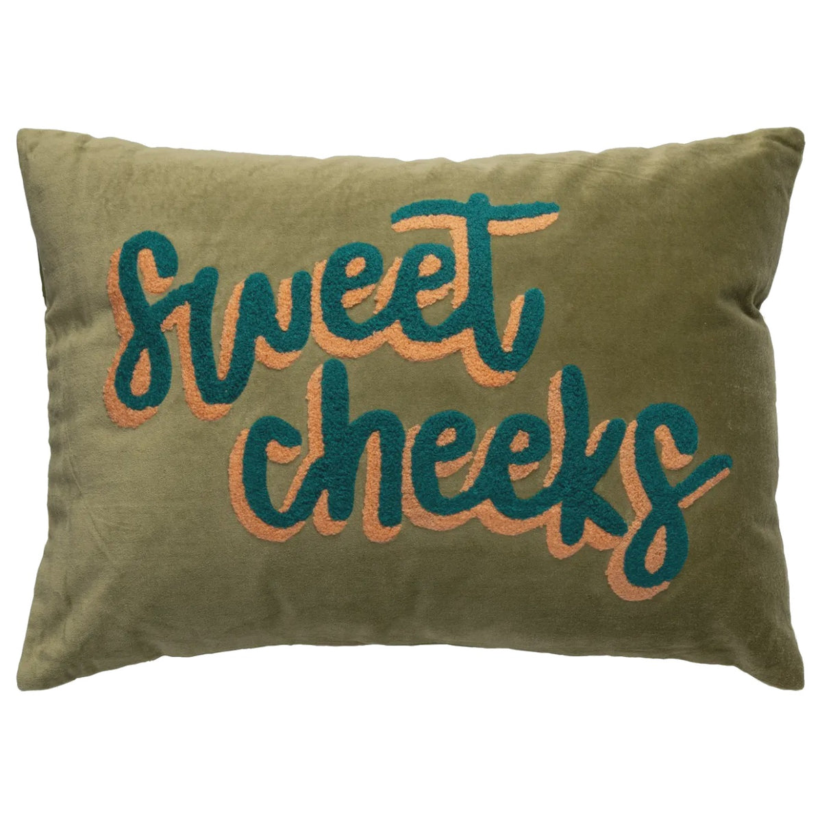Lumbar Velvet Pillow - Sweet Cheeks