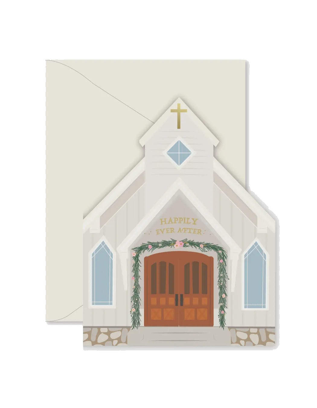 Wedding Chapel Die-Cut Greeting Card