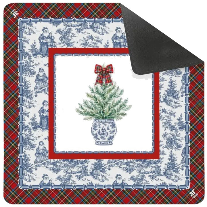 Tartan Toile Noël Mahjong Mat