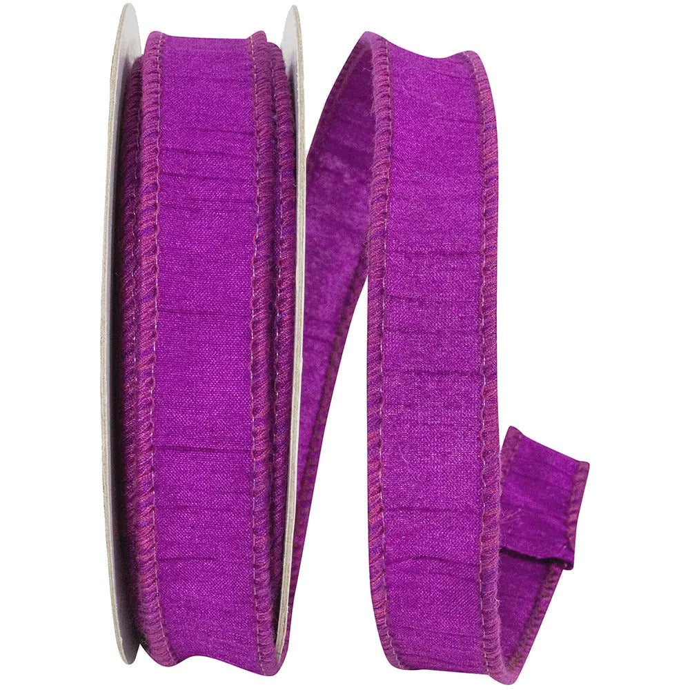 1" x 10 Yard Fuchsia Dupioni Wired Ribbon