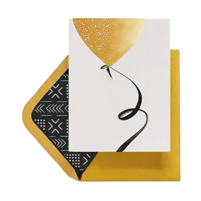 Gold Balloon Greeting Card