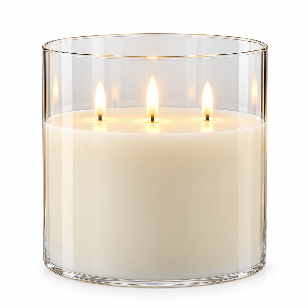 Radiance Ember Tri-Wick Candle, Simply Ivory | 8" x 8"