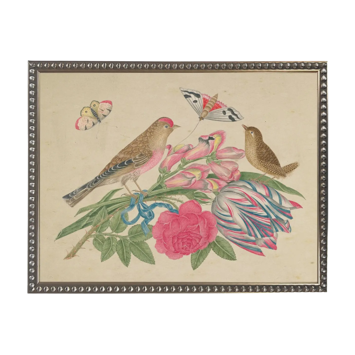 10 x 8 Brown Birds on Distressed Background