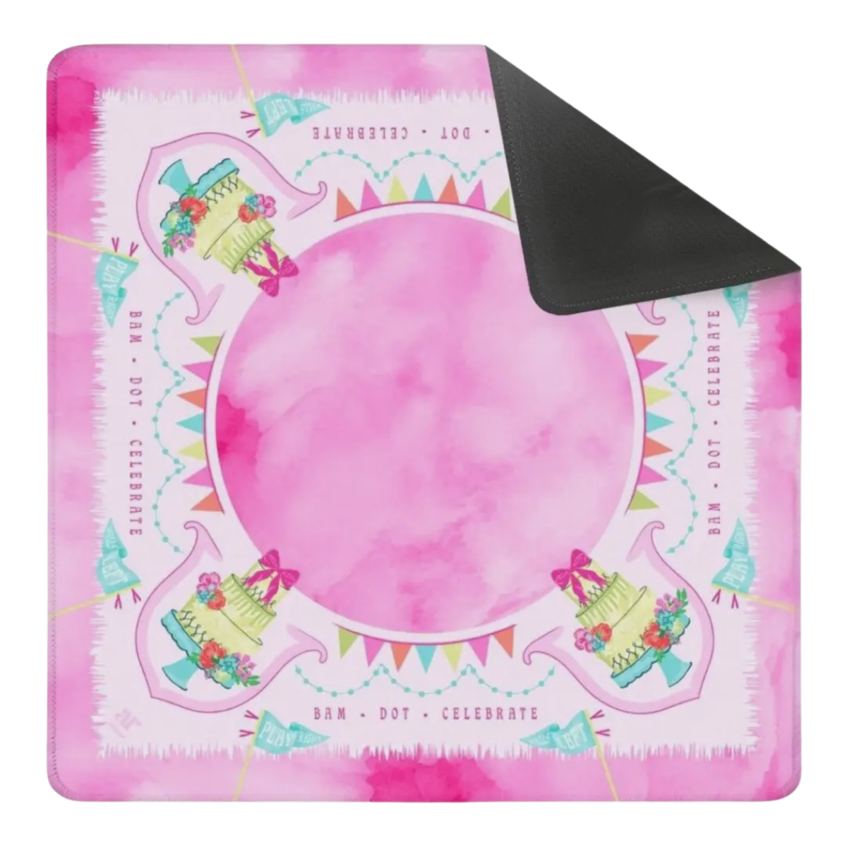 A Mahjong Soirée Travel Mat – Pink Celebration Party (20.9" x 20.9")